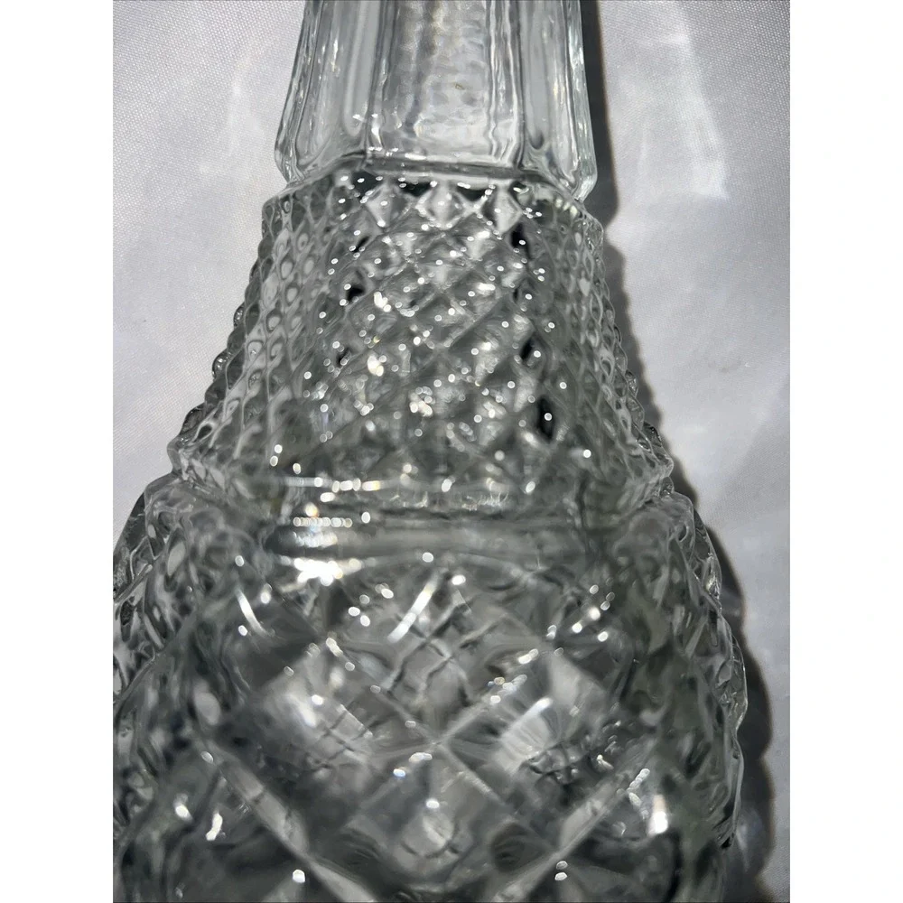 Vintage Anchor Hocking 32oz Glass‎ Wexford Pattern Decanter Bottle & Stopper